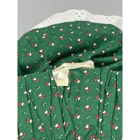 vintage handmade Christmas wreath bunched green white lace 18" hook back READ - Picture 7 of 9